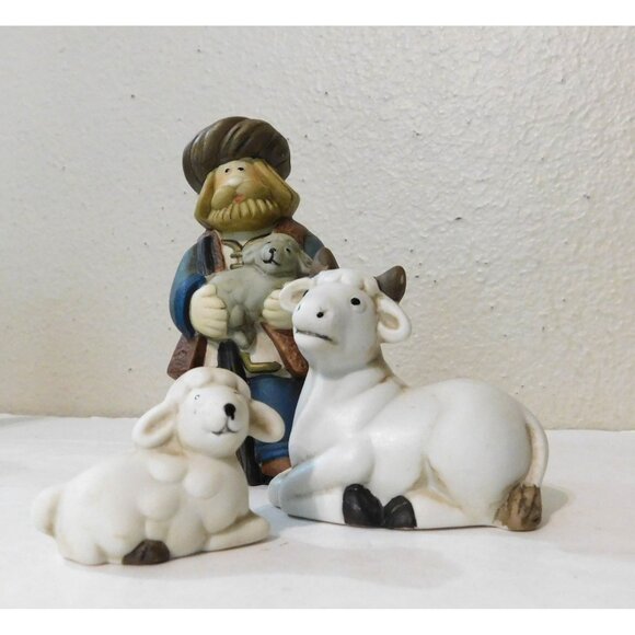 Porcelain Nativity Set 9-Piece Hand-Painted Christmas Display Holiday Workshop - Picture 4 of 16
